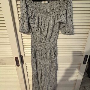 Ava Sky Gray Crochet Jumpsuit